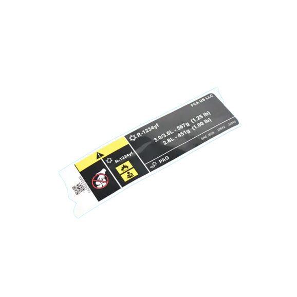 Mopar Air Conditioning System Label Mopar 68245593AB Air Conditioning System Label for 15-18 Jeep Wrangler JK