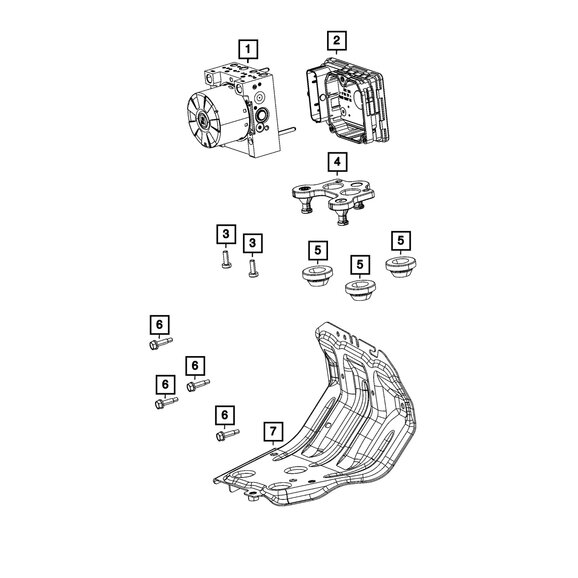 Mopar Anti-Lock Brake Control Unit Mopar 68438390AA Anti-Lock Brake Control Unit for 18-23 Jeep Wrangler JL