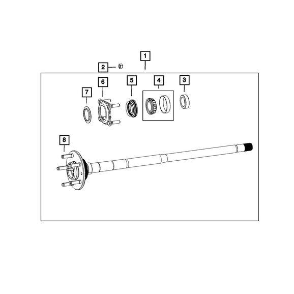 Mopar Axle Shaft Bearing Mopar 68507420AA Axle Shaft Bearing for 18-26 Jeep Wrangler JL & Gladiator JT