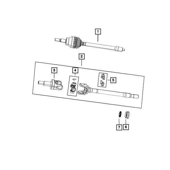 Mopar Driver Side Axle Shaft Mopar 68477013AA Driver Side Axle Shaft for 20-25 Jeep Wrangler & 20-24 Gladiator JT