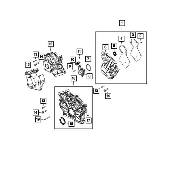Mopar Chain Case Cover Gasket Mopar 68504391AA Chain Case Cover Gasket for 20-23 Jeep Wrangler JL & 21-23 Gladiator JT