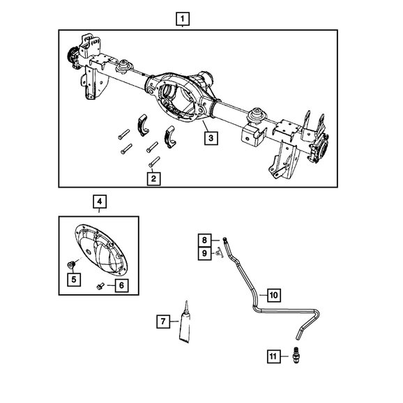 Mopar Differential Cover Mopar 68359313AA Differential Cover for 17-18 Jeep Wrangler JK