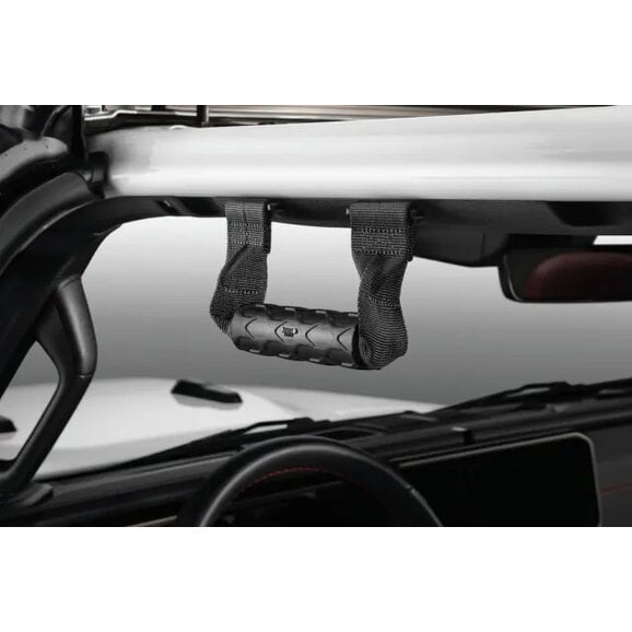 Mopar Grab Handles in Black with Jeep Grille Logo Mopar Grab Handles in Black with Jeep Grille Logo for 24-26 Jeep Wrangler JL & Gladiator JT
