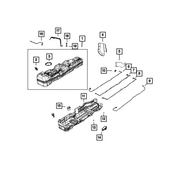 Mopar Fuel Tank Skid Plate Mopar 68302026AD Fuel Tank Skid Plate for 20-23 Jeep Wrangler JL & Gladiator JT