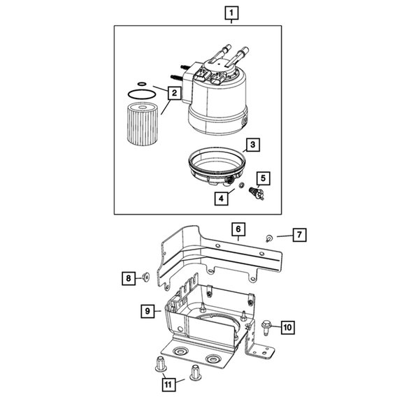 Mopar Fuel/Water Separator Filter Kit Mopar 68436631AA Fuel/Water Separator Filter Kit for 19-22 Jeep Wrangler & Gladiator JT with 3.0L V6 - Diesel