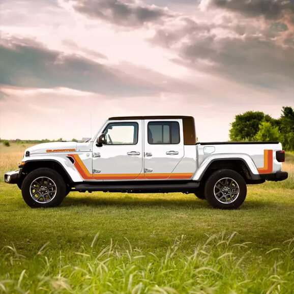 Mopar Jeep Gladiator Retro Stripes Graphic in Orange/Red Mopar 68663249AA Jeep Gladiator Retro Stripes Graphic in Orange/Red for 20-24 Jeep Gladiator JT