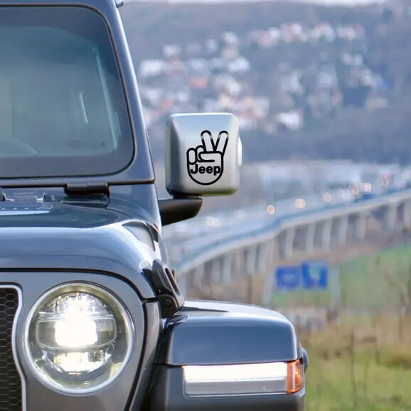 Mopar Jeep Wave Outline Hand Graphic Mopar Jeep Wave Outline Hand Graphic for 01-24 Jeep Wrangler TJ, JK, JL, & Gladiator JT