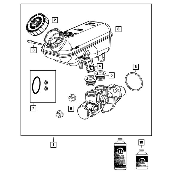Mopar Master Cylinder To Booster Seal Mopar 68144351AA Master Cylinder To Booster Seal for 21-24 Jeep Wrangler JL 6.4L V8 & 20-25 Gladiator JT 3.0L V6 - Diesel, 3.6L V6