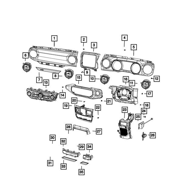 Mopar Passenger Air Bag Door Mopar 6AD54SD5AD Passenger Air Bag Door for 22-23 Jeep Wrangler JL