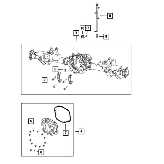 Mopar Rear Axle Housing Mopar 68475246AA Rear Axle Housing for 20-25 Jeep Gladiator JT Mojave & 20-24 Mojave X, Rubicon, & Rubicon X