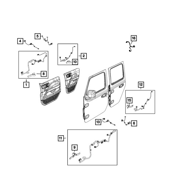 Mopar Rear Door Check Panel - Right Mopar 68349632AC Rear Door Check Panel - Right for 18-26 Jeep Wrangler JL & Gladiator JT