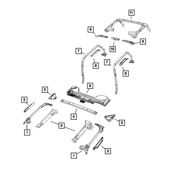 Mopar Sport Bar- Component Mopar 55395589AE Sport Bar- Component for 07-18 Jeep Wrangler JK