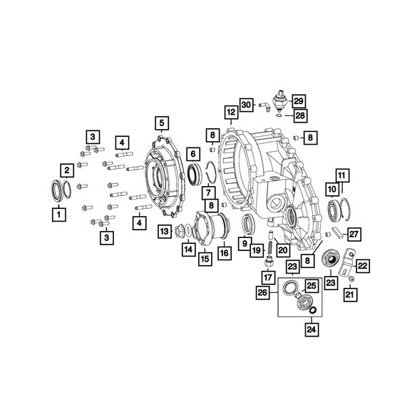 Mopar Transfer Case Extension Mopar 68085237AA Transfer Case Extension for 12-18 Jeep Wrangler JK