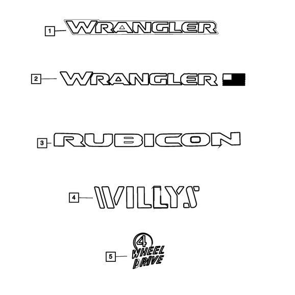 Mopar Front Fender " Wrangler" Decal Mopar 6DZ06RXFAA Front Fender " Wrangler" Decal for 18-26 Jeep Wrangler JL 2-Door