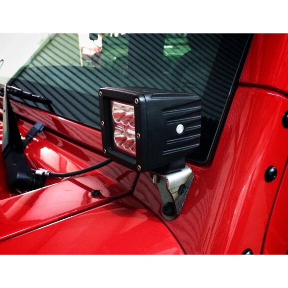 Motobilt A-Pillar Light Mount Kit Motobilt MB2023-Powder-2 A-Pillar Light Mount Kit for 07-18 Jeep Wrangler JK