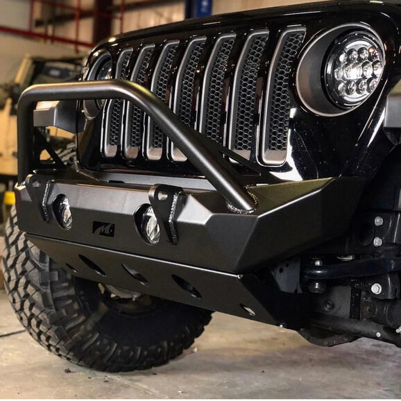 Motobilt Hammer Front Bumper with Bull Bar, Fog Mounts & Skid Plate Motobilt MB1090F-S-1094 Hammer Front Bumper with Bull Bar, Fog Mounts & Skid Plate for 18-25 Jeep Wrangler JL & Gladiator JT