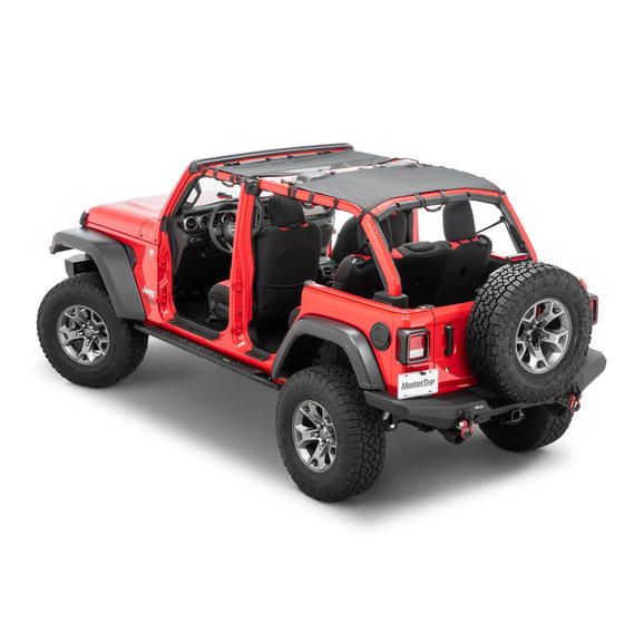 MasterTop  Mesh Bimini Plus Top with Integrated Grab Handles for 18-21 Jeep Wrangler JL 2-Door