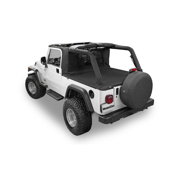 MasterTop Wind Stopper Plus & Tonneau Cover 2 Piece Kit MasterTop 14450024 Wind Stopper Plus & Tonneau Cover 2 Piece Kit for 04-06 Jeep Wrangler Unlimited LJ