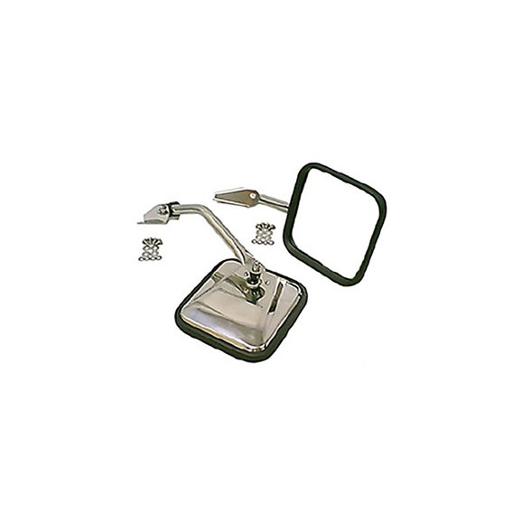 Rugged Ridge Side Mirror Pair in Stainless Rugged Ridge 11005.01 Side Mirror Pair in Stainless for 55-86 Jeep CJ-5, CJ-6, CJ-7 & CJ-8 Scrambler