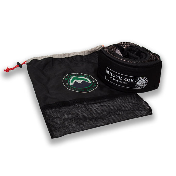 Overland Vehicle Systems Heavy Duty 40,000 lbs Tree Saver Tow Strap in Gray with Storage Bag Overland Vehicle Systems 19079916 Heavy Duty 40,000 lbs Tree Saver Tow Strap in Gray with Storage Bag