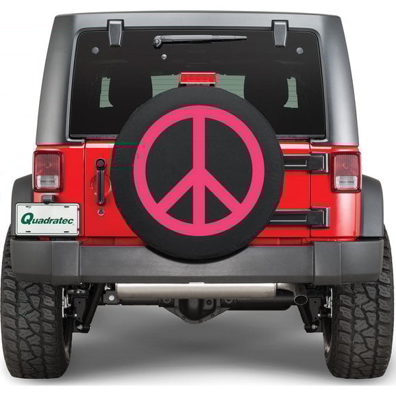Quadratec Pink Peace Sign Tire Cover Quadratec Pink Peace Sign Tire Cover