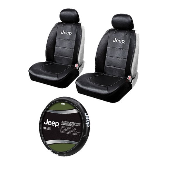 Plasticolor Deluxe Jeep Logo Interior Combo  Plasticolor  Deluxe Jeep Logo Interior Combo  for Jeep Vehicles with Removable Headrests