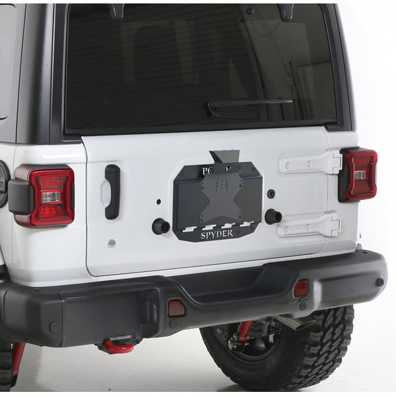 Poison Spyder Tire Carrier Delete Plate with Camera and License Plate Mount Poison Spyder 19-04-013P1 Tire Carrier Delete Plate with Camera and License Plate Mount for 18-24 Jeep Wrangler JL