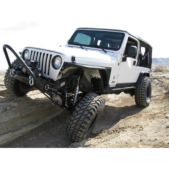 Poison Spyder BFH Front Bumper with Trail Stinger & Shackle Tabs Poison Spyder 14-16-020-DS BFH Front Bumper with Trail Stinger & Shackle Tabs for 97-06 Jeep Wrangler TJ & Unlimited