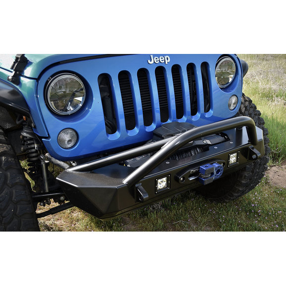 Poison Spyder Bruizer Front Bumper with Brawler Bar & D-Ring Tabs Poison Spyder 17-57-010DBTP1 Bruizer Front Bumper with Brawler Bar & D-Ring Tabs for 07-18 Jeep Wrangler JK