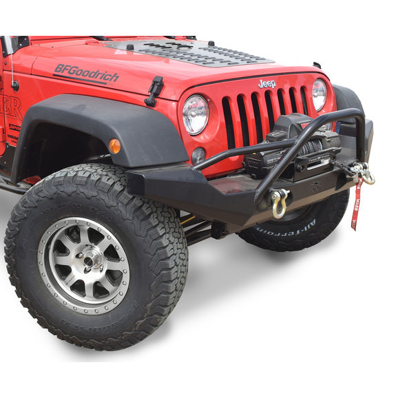 Poison Spyder 17-64-020-DBT Full Width Front Brawler Bumper with Tube Gussetts & Brawler Bar - Bare Steel Poison Spyder  17-64-020-DBT Full Width Front Brawler Bumper with Tube Gussetts & Brawler Bar - Bare Steel for 07-18 Jeep Wrangler JK