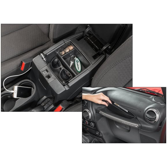 TACTIK Center Console Storage Tray & Grab Bar Tray TACTIK Center Console Storage Tray & Grab Bar Tray for 11-18 Jeep Wrangler JK