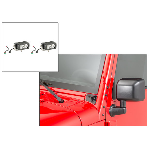 Quadratec Windshield Light Pod Combo Quadratec Windshield Light Pod Combo for 07-18 Jeep Wrangler JK