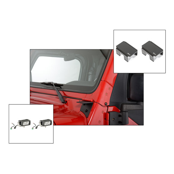 Quadratec Ultimate Windshield Light Pod Combo Quadratec Ultimate Windshield Light Pod Combo for 97-06 Jeep Wrangler TJ
