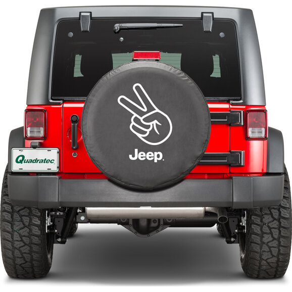 Quadratec  Jeep Licensed Tire Cover for 55-18 Jeep CJ, Wrangler YJ & JK