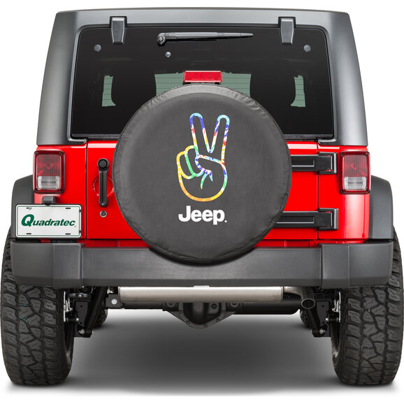 Quadratec  Jeep Licensed Tire Cover for 55-18 Jeep CJ, Wrangler YJ & JK