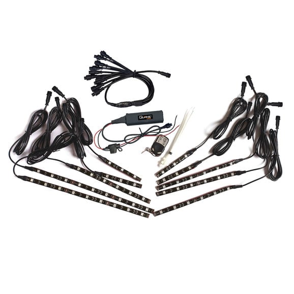 Quake LED RGB Accent 10 Piece Light Strip Kit Quake LED QAK094 RGB Accent 10 Piece Light Strip Kit with Wireless Remote