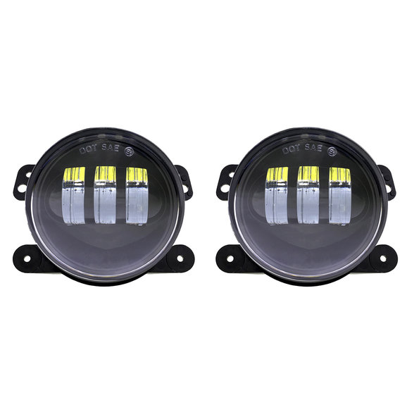 Quake LED Halo 4" LED Fog Lights Quake LED QTE458 Halo 4" LED Fog Lights for 07-18 Jeep Wrangler JK