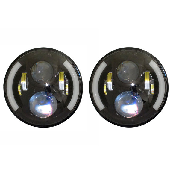 Quake LED Tempest Half Halo 7" LED Headlight Kit Quake LED Tempest Half Halo 7" LED Headlight Kit for Jeep Wrangler JK, TJ & CJ