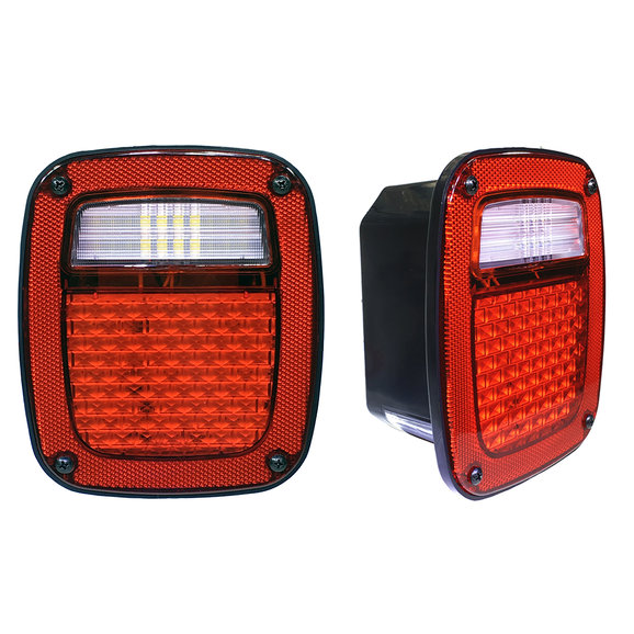 Quake LED QTE940 Replacement LED Tail Lights for 9806 Jeep Wrangler TJ