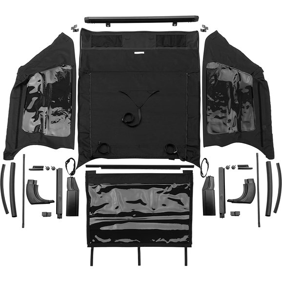 Rampage Products Frameless Complete Trail Top in Black Diamond Rampage Products 106635 Frameless Complete Trail Top in Black Diamond for 04-06 Jeep Wrangler Unlimited TJ