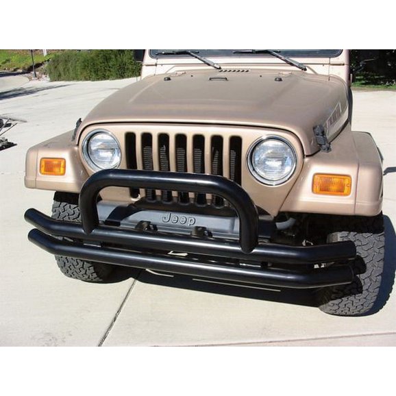 Rampage Products Front Bumper with Hoop in Black Rampage Products 8620 Front Bumper with Hoop in Black for 76-06 Jeep CJ-5, CJ-7, CJ-8 Scrambler, Wrangler YJ, TJ & Unlimited