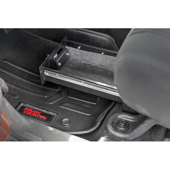 Rough Country Driver Side Under Seat Lockable Storage Box Rough Country 99035 Driver Side Under Seat Lockable Storage Box for 07-18 Jeep Wrangler JK