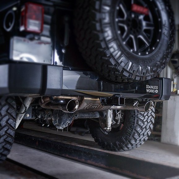 Axle Back Dual Rear Exit For 07-18 Jeep Wrangler/Rubicon JK 3.6L/3.8L V6 MBRP main image 0
