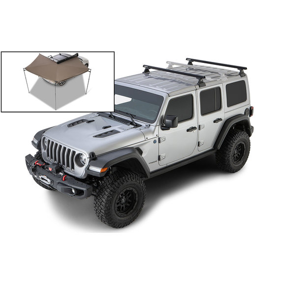 Rhino-Rack  2-Bar Backbone Roof Rack with Quick Mount Legs for 18-20 Jeep Wrangler JL Unlimited with Hardtop