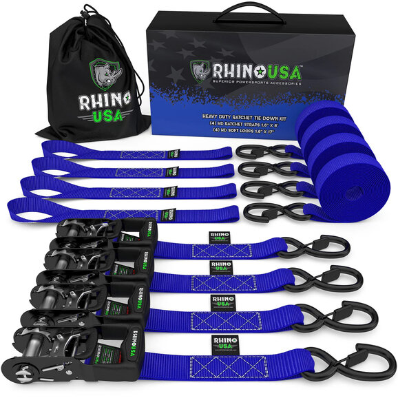 Rhino USA  1.6" x 8' Heavy Duty Ratchet Tie-Down 