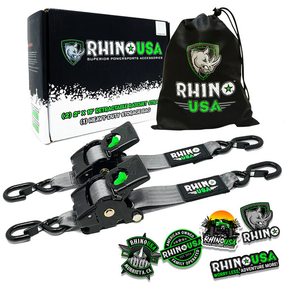 Rhino USA  2" x 10' Retractable Ratchet Straps 