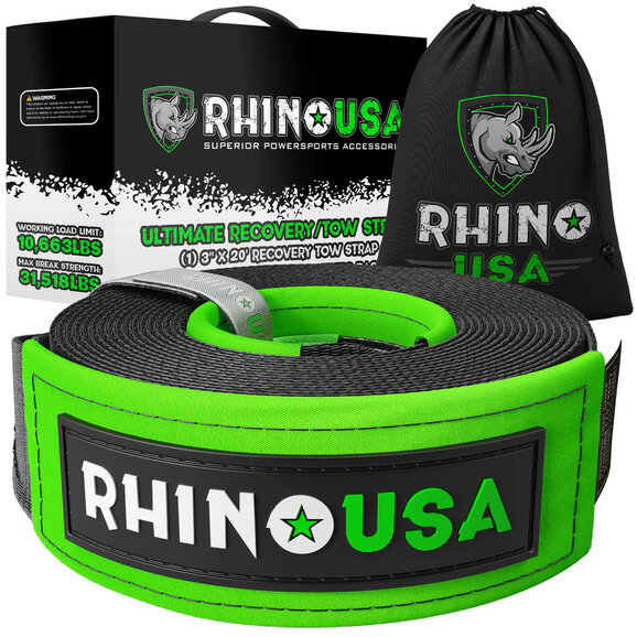 Rhino USA 3" Ultimate Recovery Tow Strap Rhino USA  3" Ultimate Recovery Tow Strap
