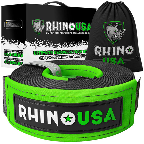 Rhino USA 4" x 30' Ultimate Recovery/Tow Strap Rhino USA  4" x 30' Ultimate Recovery/Tow Strap