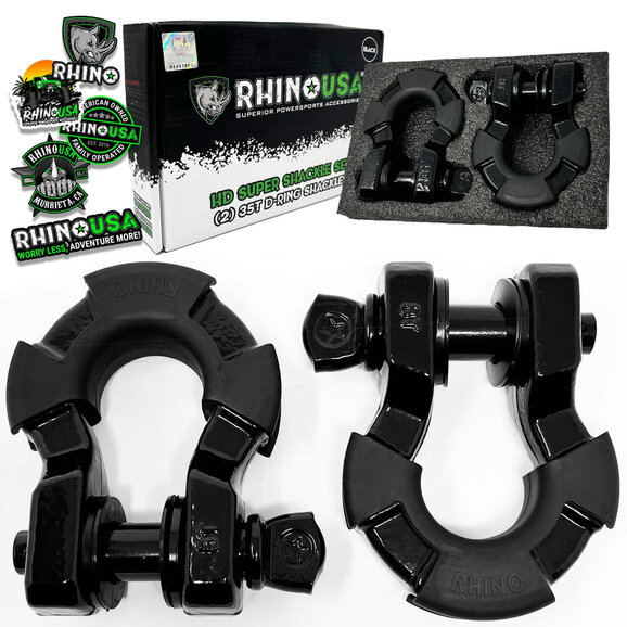 Rhino USA 8 Ton Super Shackles with Isolators Rhino USA 8 Ton Super Shackles with Isolators