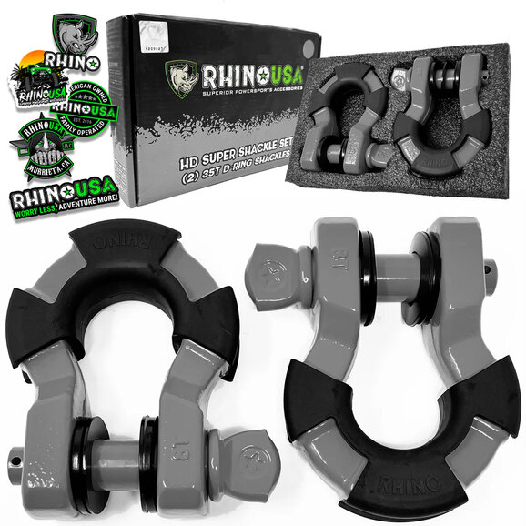 Rhino USA  8 Ton Super Shackles with Isolators 